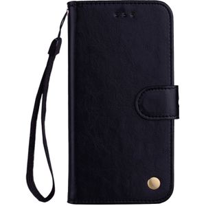 Voor Galaxy A8 (2018) zakelijke stijl olie Wax textuur horizontale Flip lederen draagtas met houder & kaartsleuven & Wallet(Black)