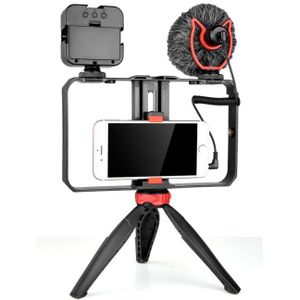 YELANGU PC204 YLG1801D Vlogging Live Broadcast LED Selfie Light Smartphone Video Rig Handle Stabilizer Bracket Kits met microfoon & statief