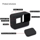 Voor GoPro  HERO 6 /5 siliconen beschermings hoesje met Lens Cover