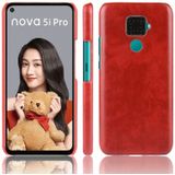 Schokbestendige Litchi textuur PC + PU Case voor Huawei Nova 5i Pro/mate 30 Lite (rood)