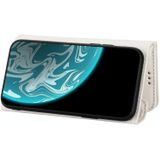 Voor Samsung Galaxy Note20 Skin Feel Zipper Horizontale Flip Lederen case met Holder & Card Slots & Photo Frame & Lanyard & Long Rope(White)