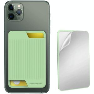 AhaStyle PT169 Mobiele telefoon Silicone Back Card Case Buskaart Bankkaart Handige Organizer(Groen)