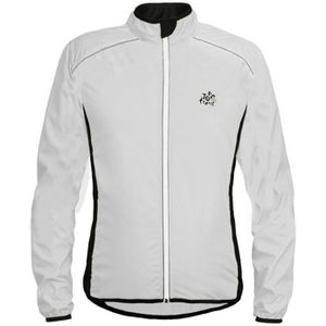 Reflecterende lichtgewicht sportjas met hoge zichtbaarheid packable winddichte sportkleding met lange mouwen  maat:S(Wit)