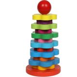 14-laags Plum Blossom houten Jenga toren kolom stack hoge kinderen educatief speelgoed
