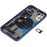 Batterij achterklep montage (met zijtoetsen  luide luidspreker  motor  cameralens  kaartlade  aan / uit-knop + volumeknop + oplaadpoort + draadloze oplaadmodule) voor iPhone 12 (blauw)