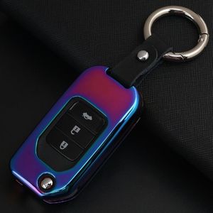 Een stijl auto Auto ronde Buckle sleutel Shell kleurrijke Ring zink legering auto keten Shell auto sleutel Shell hoes voor Honda  willekeurige kleur levering