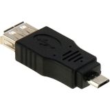 USB A vrouwtje naar Micro USB 5 Pin mannetje OTG Adapter(zwart)