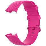 22mm Color Buckle TPU Polsband horlogeband voor Fitbit Charge 4 / Charge 3 / Charge 3 SE (Rose Red)
