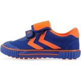 Kinderen voetbalschoenen antislip slijtvast nylon bevestiging voetbal trainingsschoenen  maat: 36/230 (blauw + oranje)