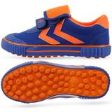 Kinderen voetbalschoenen antislip slijtvast nylon bevestiging voetbal trainingsschoenen  maat: 36/230 (blauw + oranje)