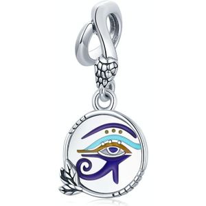 S925 Sterling Zilver Egyptische Twin Eyes Hanger DIY Armband Necklace Accessoires