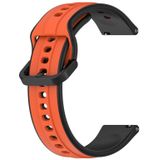 Voor Garmin Venu 2 22 mm bolle lus tweekleurige siliconen horlogeband (oranje + zwart)