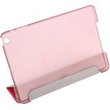 Zijde textuur horizontale Flip lederen draagtas met drie-vouwen houder voor iPad mini 4(Red)