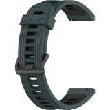 Voor Samsung Galaxy Watch 42 mm 20 mm verticaal patroon tweekleurige siliconen horlogeband (Olive Green + Black)