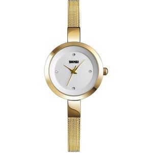 SKMEI 1390 Ladies Business Casual Watch Steel Band Lichtgewicht Quartz Horloge (Golden)