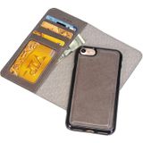 iPhone 6 Plus & 6s Plus horizontaal PU leren Flip Hoesje met magnetisch verbonden afneembaar back cover  foto frame en opbergruimte voor pinpassen & geld (grijs)