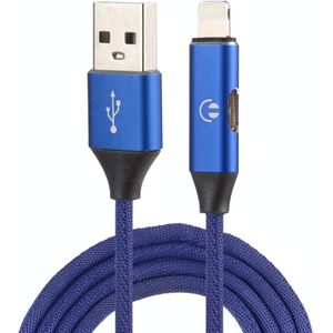 Multifunction 1m 3A 8 Pin Male & 8 Pin Female to USB Nylon Braided Data Sync Charging Audio Cable(Blue)