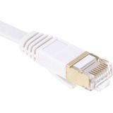 15m Goud verguld hoofd CAT7 High Speed 10Gbps ultra dun plat Ethernet netwerk LAN Kabel