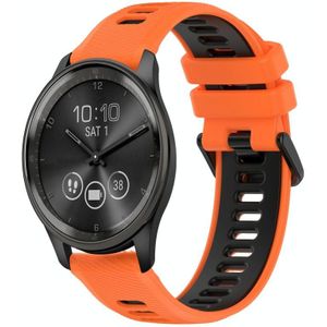 Voor Garmin Vivomove Trend 20 mm sport tweekleurige siliconen horlogeband (oranje + zwart)