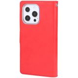 Voor iPhone 14 Pro Max MERCURY GOOSPERY MANSOOR 9 Kaartsleuven Lederen Case (Rood)