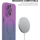 Voor iPhone 14 Pro Max ENKAY Hat-Prince MagSafe Regenbooggradint siliconen telefoonhoesje met lensfilm (roze roos)