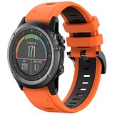 Voor Garmin Fenix 3 HR 26 mm tweekleurige sport siliconen horlogeband (oranje + zwart)