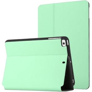 Voor iPad Mini  / 4/3/2 / 1 Dual-vouwen Horizontale Flip Tablet Leren Case met Houder & Sleep / Wake-Up-functie (Mint Green)