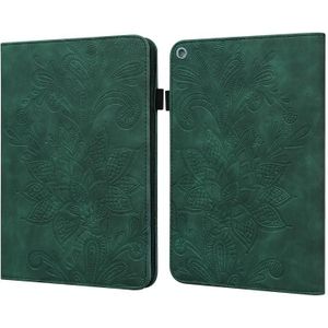 Lace Flower Embossing Pattern Horizontal Flip Leather Case with Holder & Card Slots & Wallet & Photo Frame & Sleep / Wake-up Function For Amazon Kindle Fire HD 10 2019 / 2018 / 2017 / 2016(Green)