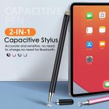 JD02 Universele Magnetische Pen Cap Pan Hoofd + Fiber Doek 2 in 1 Stylus Pen voor slimme tabletten en mobiele telefoons (ROSE GOUD)