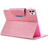 Voor iPad Pro 11 (2020) & (2018) Big Metal Button Business Tablet PC Beschermleerkoffer met beugel & kaartsleuf & fotohouder & portemonnee(roze)