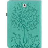 Voor Samsung Galaxy Tab S2 9.7 Tree & Deer patroon geperst afdrukken horizontale flip pu lederen tas met houder & kaart slots