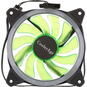 Kleur LED 12cm 3pin Computer onderdelen Chassis Fan Computer als Host voor Fan stille ventilator koeling  met macht aansluitkabel (groene Light)(Green)