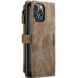 Caseme-C30 PU + TPU Multifunctionele Horizontale Flip Lederen Case met Houder & Card Slot & Portemonnee & Rits Pocket voor iPhone 13 Pro Max (Brown)