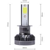 2 stuks H3 DC9-36V/36W/8000K/6000LM IP68 auto/motorfiets mini COB LED koplamp lampen/mistlicht (Ice Blue Light)