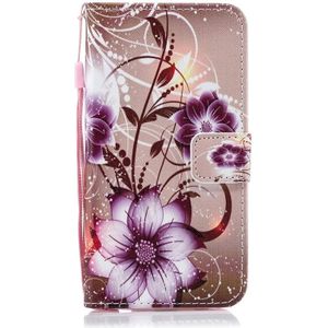 Lotus patroon horizontale Flip lederen case voor Galaxy A30  met houder & kaartsleuven & portemonnee