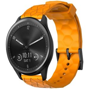 Voor Garmin Vivomove Sport 20 mm voetbalpatroon effen kleur siliconen horlogeband