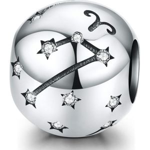 S925 Sterling Silver Twelve Constellation Kraaled DIY Bracelet Accessoires Sieraden Zilveren Kralen  Style:Aries