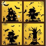 3 Sets Halloween Decoratie Stickers Pompoenlamp Spider Geest Elektrostatische Stickers  Stijl: BQ049 + 50 + 51 + (52 x 2)