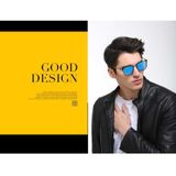 Mannen Fashion UV400 vierkant Frame gepolariseerde zonnebril (goud & zwart + grijs)