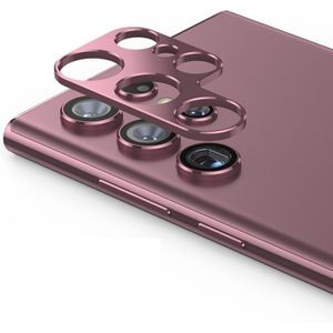 Voor Samsung Galaxy S22 Ultra 5G Enkay Aluminium Camera Lens Protector Volledige Cover (Dark Red)