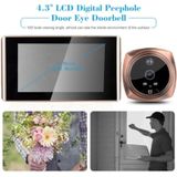 4 3 inch LCD-kleurenscherm digitale deurbel deur Eye deurbel elektronische kijkgat deur Camera Viewer (goud)