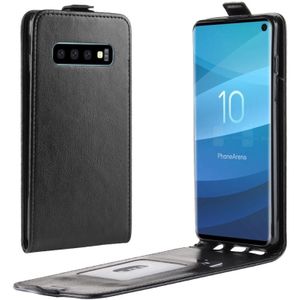 Zakelijke stijl verticaal flip TPU lederen Case voor Galaxy S10  met kaartslot (zwart)