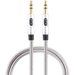 EMK 3 5 mm male naar Male vergulde plug katoen gevlochten audio kabel voor spreker/notebooks/koptelefoon  lengte: 1M (grijs)