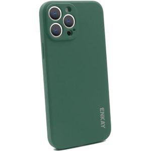 Hat-Prince ENKAY Liquid Silicone Shockproof Protective Case Cover  for iPhone 13 Pro Max(Dark Green)
