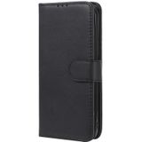 Voor iPhone 12 Max / 12 Pro 2 in 1 Solid Color Afneembare PU Lederen case met kaartslots & magnetische houder & fotolijst & portemonnee & riem(zwart)