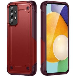 Voor Samsung Galaxy A32 4G 2 in 1 Soft TPU Hard PC Phone Case (Rood Rose Rood)