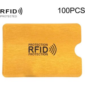 100 PCS aluminium folie anti diefstal RFID blokkerende mouwkaartbeschermer  maat: 9.1*6.3cm