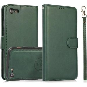 Calf Texture 2 in 1 Detachable Magnetic Back Cover Horizontal Flip Leather Case with Holder & Card Slots & Wallet & Photo Frame For iPhone SE 2020 / 8 / 7 (Green)