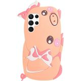 Voor Samsung Galaxy S22 Ultra 5G Crossbody Cartoon Silicone Phone Case (Varken)