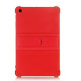 Voor Galaxy Tab A 10.1 (2019) T510 Tablet PC Siliconen beschermhoes met onzichtbare beugel(rood)